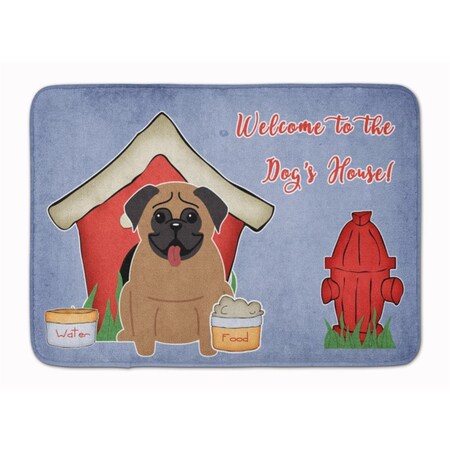 Carolines Treasures Dog House Collection Pug Brown Machine Washable Memory Foam Mat BB2759RUG
